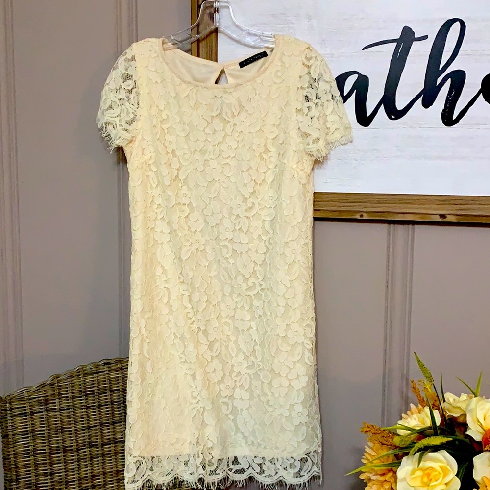 Black Tape Dress Size S Cream Color